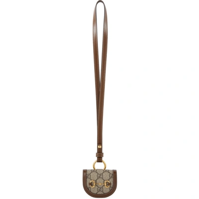 Shop Gucci Brown ' 1955' Horsebit Airpods Case In 8563 B.eb/b