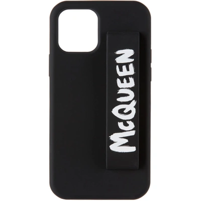 Shop Alexander Mcqueen Black & White Graffiti Iphone 12 Pro Case In 1073 Black