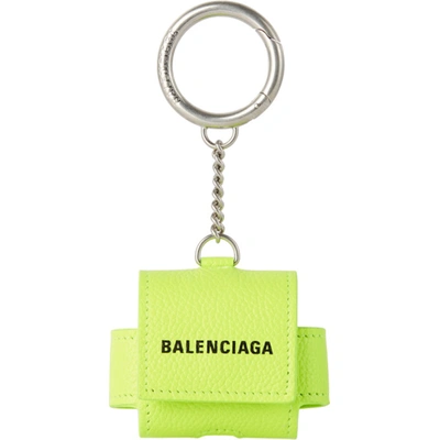 Shop Balenciaga Yellow Cash Airpods Pro Case In 7260 Fluo Yellow/ L