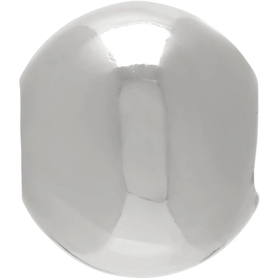 Shop Alan Crocetti Silver Sphere 15 Single Ear Cuff In Rhodium