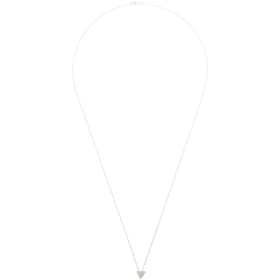 Shop Le Gramme Silver Slick Brushed 'le 0.5 Grammes' Triangle Necklace