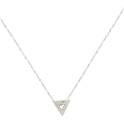 Shop Le Gramme Silver Slick Brushed 'le 0.5 Grammes' Triangle Necklace