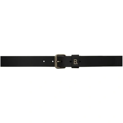 Shop Balenciaga Black Logo Rolled Buckle Belt In 1000 Black