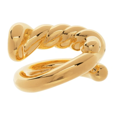 Shop Bottega Veneta Gold Knot Ring In 8120 Yellow Gold