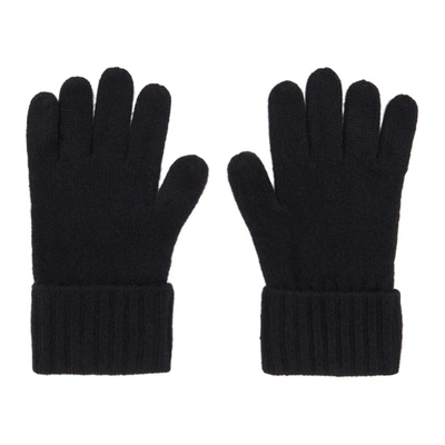 Shop Burberry Black Cashmere Logo & 'kingdom' Gloves
