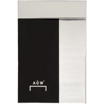 Shop A-cold-wall* Black & Silver Inset Rectangle Pin In Silver/black/silver