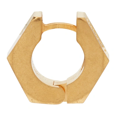Shop Off-white Gold Hexnut Single Earring In Gold  No Color