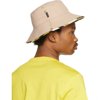 Shop Versace Brown Barocco Bucket Hat In 1k000 Camel