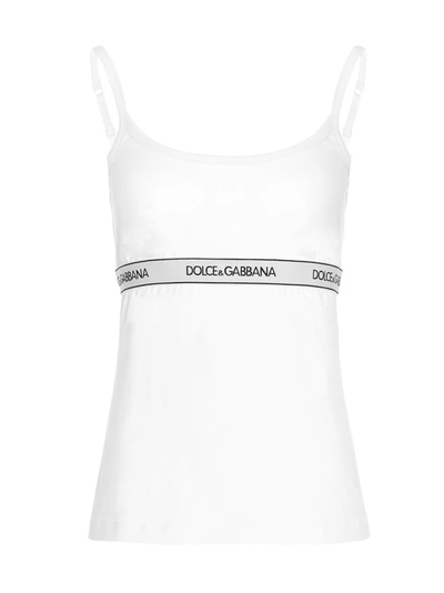 Shop Dolce & Gabbana Logo Band Camisole In White