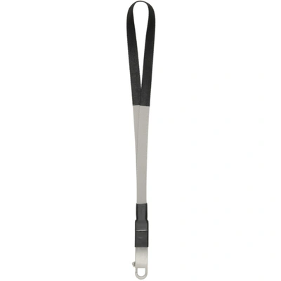 Shop Rick Owens Grey & Black Large Neck Hook Keychain In 0809blk/prl