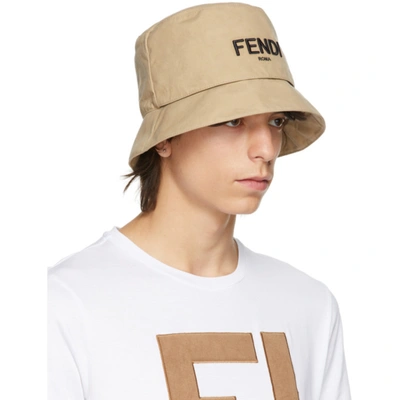 Shop Fendi Reversible Beige 'ff' Bucket Hat In F0qb9beige