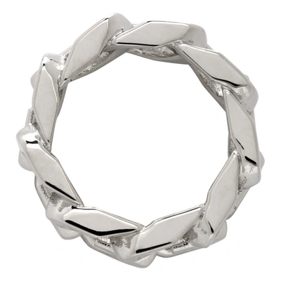 Shop Givenchy Silver G Chain Ring In 040-silver Grey