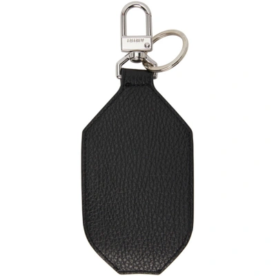 Shop Amiri Black Leather Hand Sanitizer Holder Keychain
