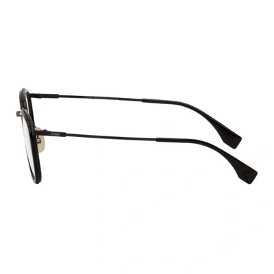 Shop Fendi Black Rectangular Glasses In 0807 Black