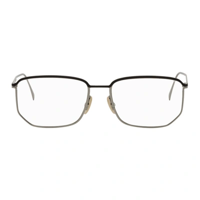 Shop Fendi Silver Rectangular Trim Glasses In 06lb Ruthenium