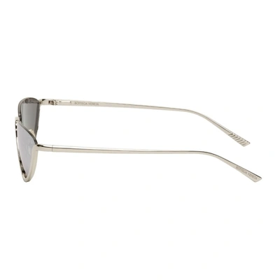 Shop Bottega Veneta Silver Metal Cat-eye Sunglasses In 002 Silver