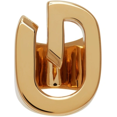 Shop Givenchy Gold G Link Ring In 710-golden Yellow