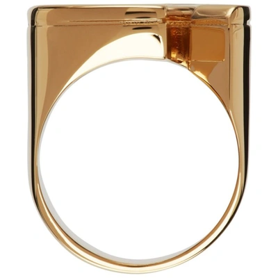 Shop Givenchy Gold G Link Ring In 710-golden Yellow