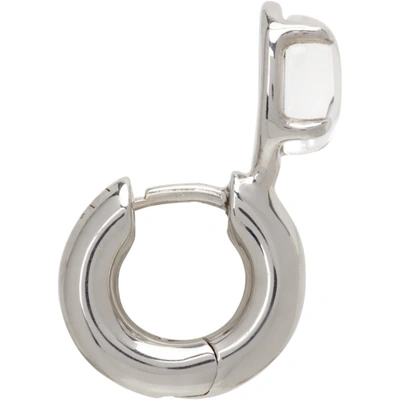 Shop Alan Crocetti Silver Dew Single Earring In Rhodium