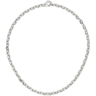 Shop Givenchy Silver G Link Necklace In 040-silver Grey