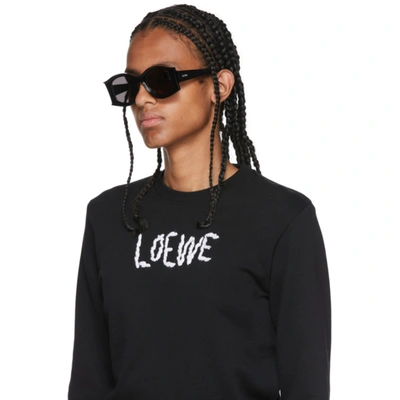 Shop Loewe Black Paula's Ibiza Large Sunglasses In 02a Black