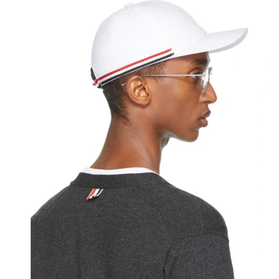 Shop Thom Browne White Piqué 6-panel Baseball Cap In 100 White