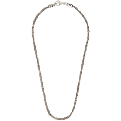 Shop Emanuele Bicocchi Silver Crocheted Long Necklace