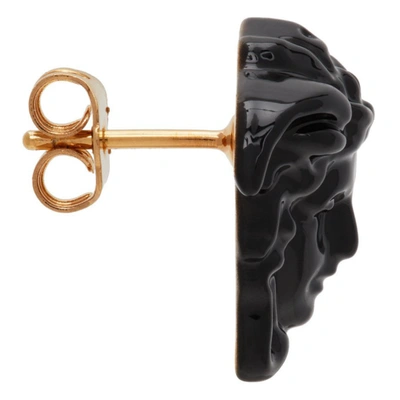 Shop Versace Black 'la Medusa' Stud Earrings In Kvo41 Black/gold