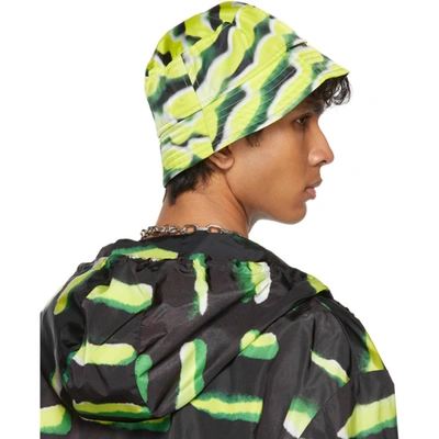 Shop Dries Van Noten Green Len Lye Edition Graphic Nylon Bucket Hat In 978 Dessin D