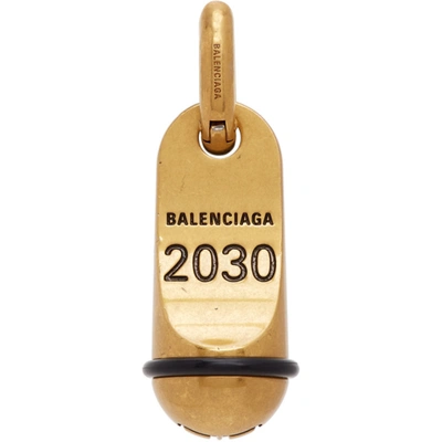 Shop Balenciaga Gold Hotel Earrings In 0278 Gold