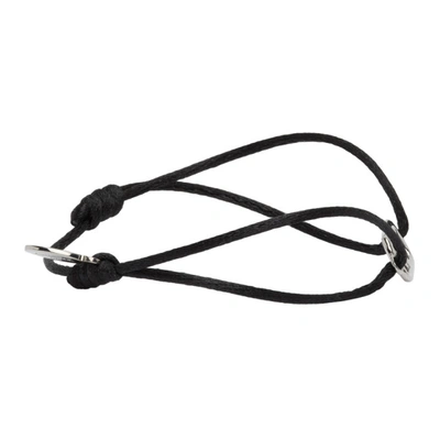 Shop Valentino Black Cord Vlogo Bracelet In 0no Nero 0