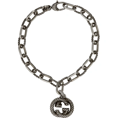 Shop Gucci Silver Interlocking G Bracelet In 0811 Silver