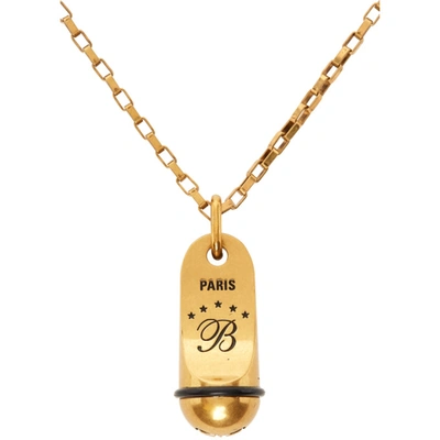 Shop Balenciaga Gold Hotel Necklace In 0278 Gold