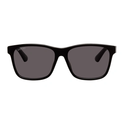 Shop Gucci Black Square Sunglasses In 001 Black