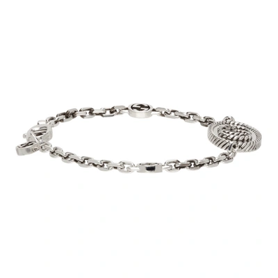 Shop Gucci Silver Gg Marmont Chain Bracelet In 0701 Silver