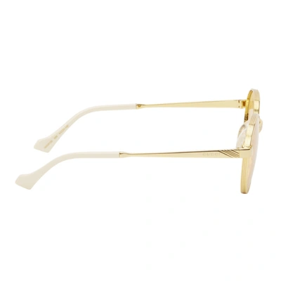 Shop Gucci Yellow & Gold Gg0872s Sunglasses In 005 Gold