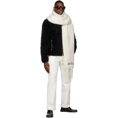 Shop Loewe White Mohair Scarf In 2100 White