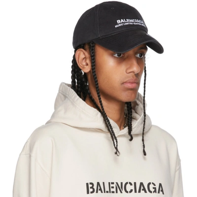 Shop Balenciaga Black Rupaul Edition 'rupaul' Cap In 1077-black/white