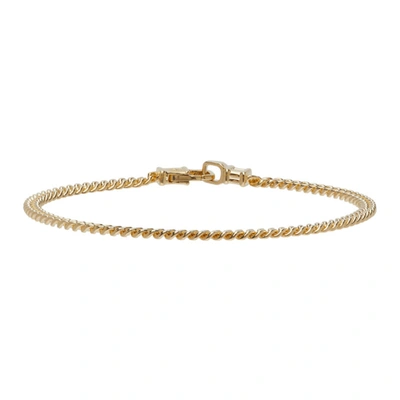 Shop Tom Wood Gold Curb Chain M Bracelet In Gold Plated