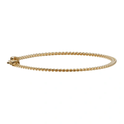 Shop Tom Wood Gold Curb Chain M Bracelet In Gold Plated