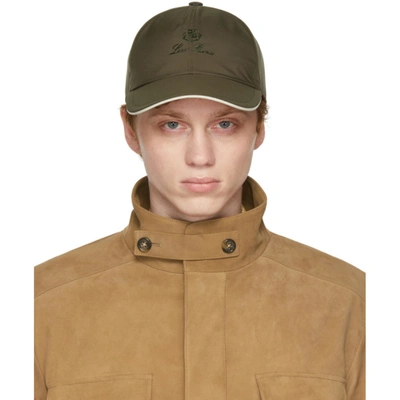 Shop Loro Piana Khaki Baseball Cap In B1gh Dark M