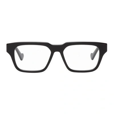 Shop Gucci Black Square Shiny Glasses In 001 Black