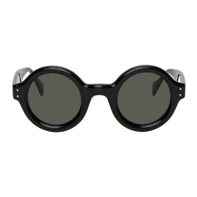 Shop Gucci Black & Grey Round Sunglasses In 003 Black