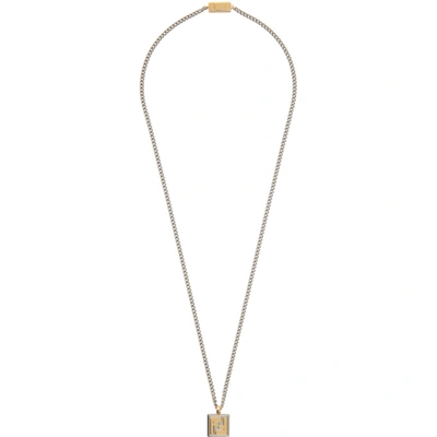 Shop Fendi Gold And Silver 'forever ' Necklace In F0f0n Palla