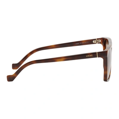 Shop Loewe Tortoiseshell Flat-top Sunglasses In 53f Tortois