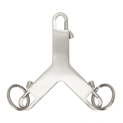 Shop Rick Owens Silver Cerberus Keychain In 128 Palladio