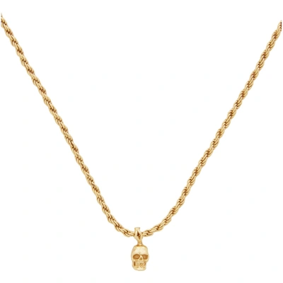Shop Emanuele Bicocchi Ssense Exclusive Gold Mini Skull Necklace