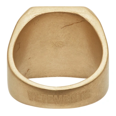 Shop Vetements Gold Logo Monogram Ring