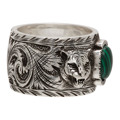 Shop Gucci Silver Feline Garden Ring