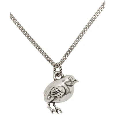 Shop Gucci Silver Animals Chick Necklace In 500 Silver